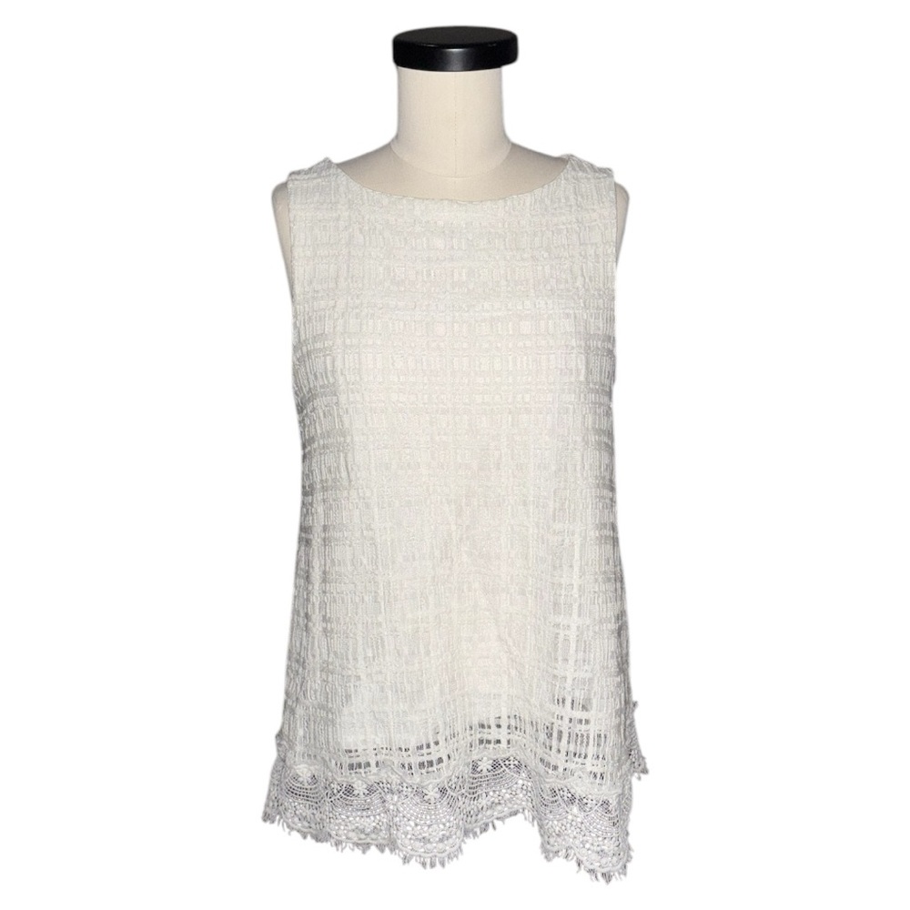 Sophie Max White Lace Sleeveless Top